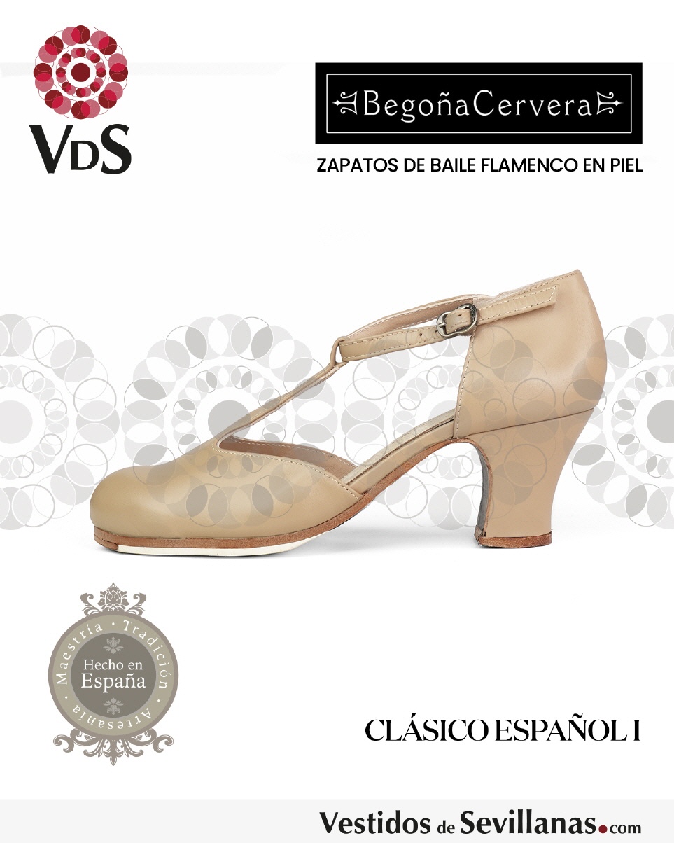 Zapato Baile Flamenco- En piel Bego&ntilde;a Cervera_3col
