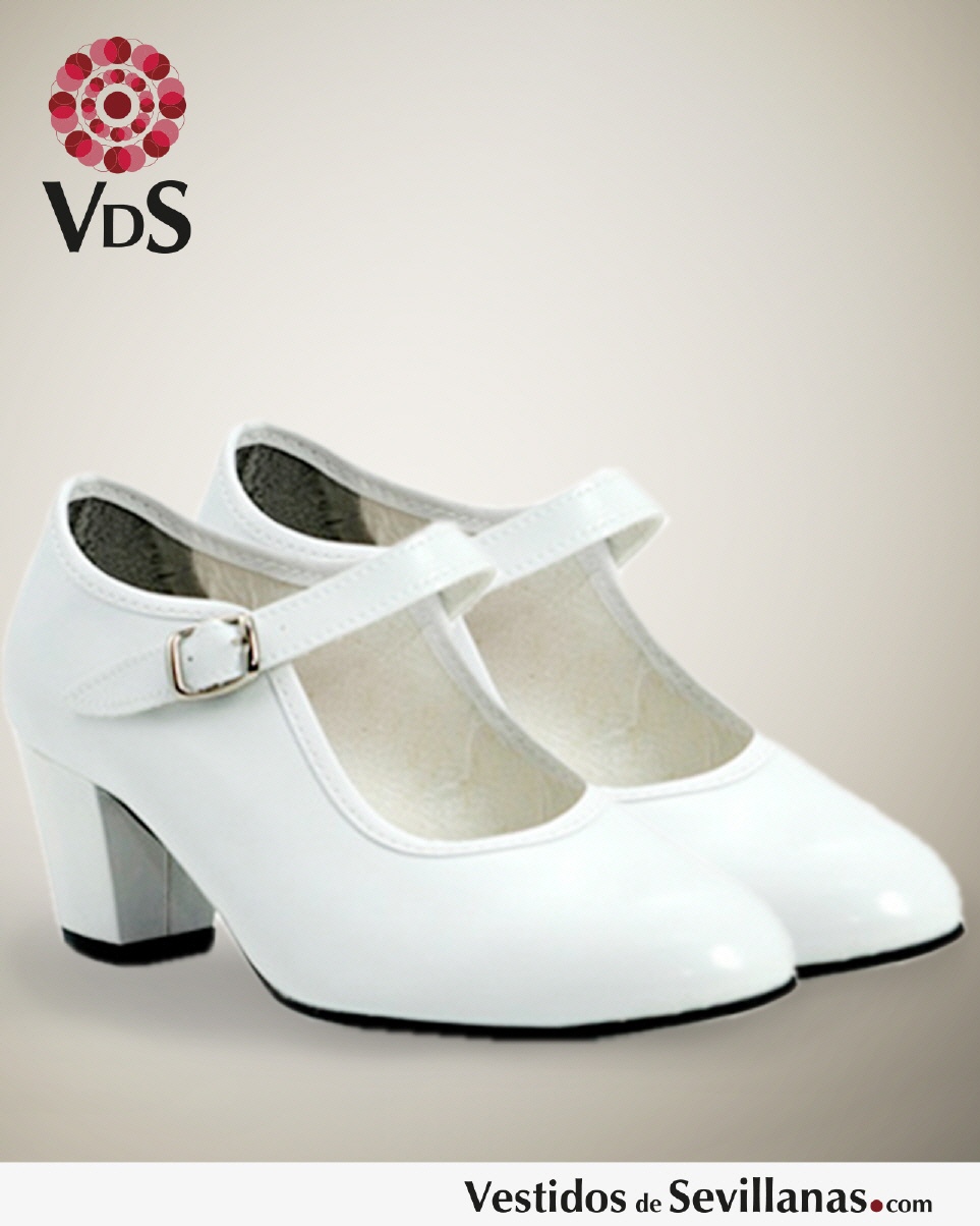 Zapato Flamenco B&Aacute;SICO- Color Blanco_3col